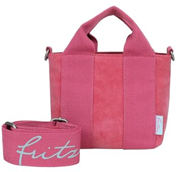 Fritzi Bini Umhängetasche Kunstleder Damen Crossbody Handtasche Festival City vegan verstellbarer Webbing-Gurt 15,5 x 20 x 7 cm – Schwarz, Grün, Pink, Beige, Gelb
