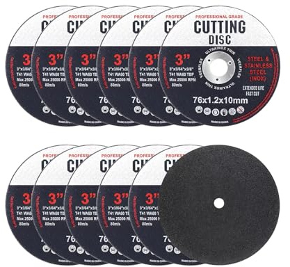YCSHIPO 12 Pcs 76mm Metal Cutting Discs - Precision Angle Grinder Discs for Metal & Wood