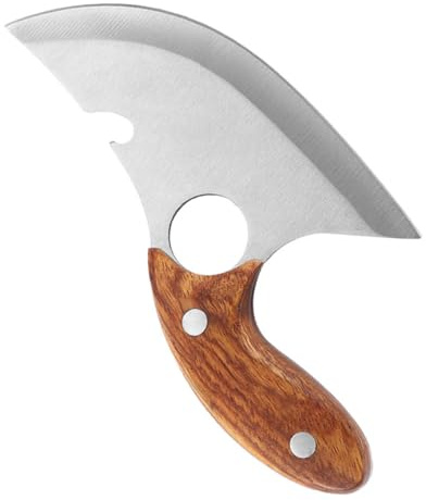 BESPORTBLE Cuchillo para Carne de Acero Inoxidable Blanco, Mango Cómodo | Sola Pieza, Superficie Lisa sin Rebabas, Resistente y Fácil de Agarrar