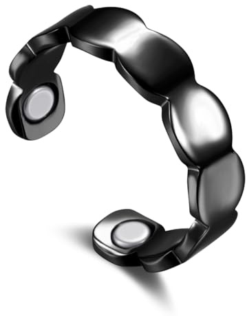 Lyzino Vital Ring, Silber Einfach/Schlange/Blume Magnetring mit Magnete | Verstellbar Anxiety Ring zum Stressabbau, 2026 Neu Vitalring für Besseren Schlaf, Magnet Ring zur Gewichtsabnahme für Damen