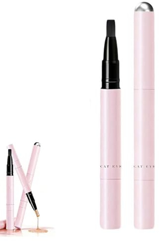 2Pcs 7 in 1 Nail Polish Pens, Nail Care & Cat Eye Gel Nail Pen with Magnet, One Step Nail Art Pens for French Manicure, Beginner-friendly Portable Nails Art Tool