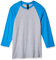 Hanes X-Temp Raglan Baseball-T-Shirt für Herren, Helles Stahl/Neonblau, Klein