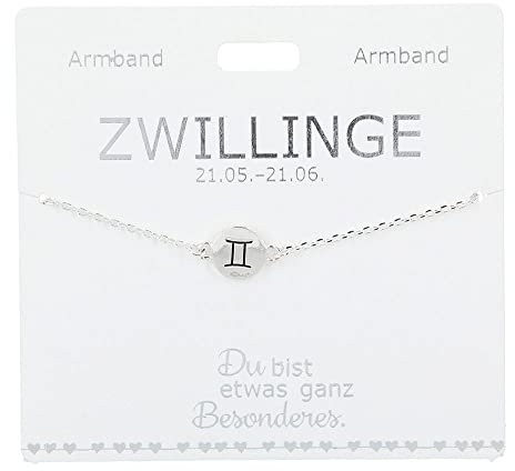 Depesche 4715-042 Armband für Damen u. Kinder mit dem Sternzeichen-Symbol Zwillinge