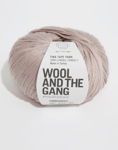 Wool and the Gang, Tina Tape-Garn, Timberwolf, 100 g, Aran/Kammgarn