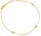 OROVI Schmuck Damen 0,14 Ct Diamant– Armband Gold mit Anhänger 3 natürlichen Diamanten im Brillantschliff in einer Zargenfassung Zeitlose klassische Armkette aus Gelbgold 9 Karat (375), 18 cm lang