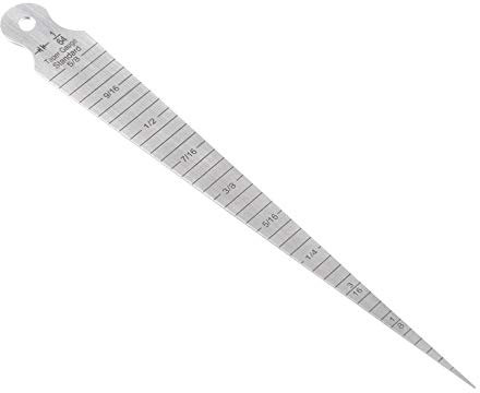 calibre agujeros + Akozon Medidor cónico 1-15 mm de acero inoxidable Taper Gauge Aperture Escala Cuña Feeler Agujero Metric/Imperial Medición