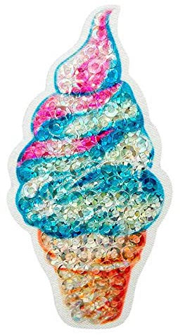 Mono Quick 06432 Ice Cream Glitzer, Softeis Applikation Patch Bügelbild Sticker Aufnäher