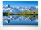 Atemberaubendes Berg Bild Bachalpsee, Alpen - als 100x75cm große XXL Leinwand. Tolles Wandbild als Hintergrund und Deko für Wohnzimmer & Schlafzimmer. Fertig aufgespannt auf 4cm Holz-Keilrahmen