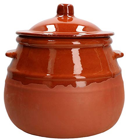 MamboCat Pot en Argile Avec Couvercle | Concombre | 2,5 L | Mediterran | Pièce Unique Fabriquée à la Main | Partiellement Émaillée | Antique / Vintage | Médiéval | Viking