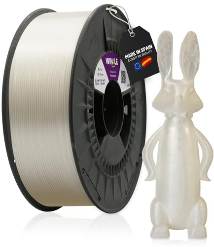WINKLE PETG Filament 1.75mm Transparent, 1kg Spule, 3D Drucker Filament Kompatibel mit FDM Druckern, 3D-Druckmaterialien, Maßgenauigkeit +/- 0.05mm, Schlagfest, Leicht zu Bedrucken