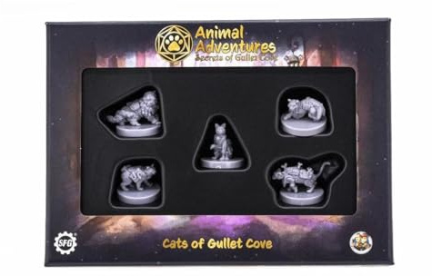 Steamforged Games Animal Adventures: Secrets of Gullet Cove - Cats Roleplaying Miniatures 5E Compatible