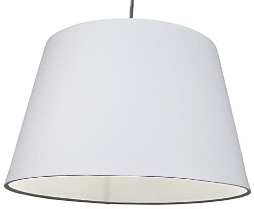 Loxton Lighting Cotton Drum Lampshade Pendant - (12inch 30cm Dia) (White)