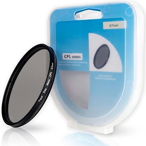 Filtro polarizador CPL, Ø 67 mm, Minimiza Reflejos de luz, Mejora claridad óptica y fidelidad del Color, Filtros polarizadores Circulares con Montura de Aluminio, Protector del Objetivo de la cámara