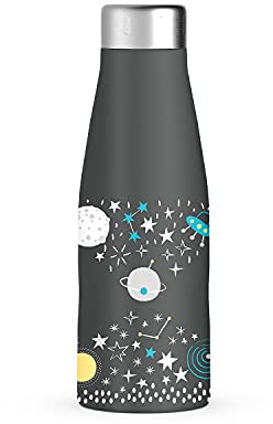 Suavinex, Botella Térmica de Acero Inoxidable 500 ml. Para Líquidos Fríos y Calientes. Mantiene la Temperatura. Con Doble Pared. Cierre Hermético de Rosca. Acero Inoxidable 100%, Grado 18/8. Gris