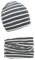 Foruhoo Baby Mädchen Beanie Mütze + Schlauchschal 2er Set, Wintermütze für Jungen Mädchen Baumwolle (53L und 49-53, Baumwolle Set: Grau Streifen)