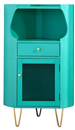 Weinschrank Massivholzweinkabinett mit Glastür und Schublade, zeitgenössischer Lagerwein-Dreieckkabinett, perfekt for Wohnzimmer, Esszimmer, Küche und Bar Barschrank (Color : Green)