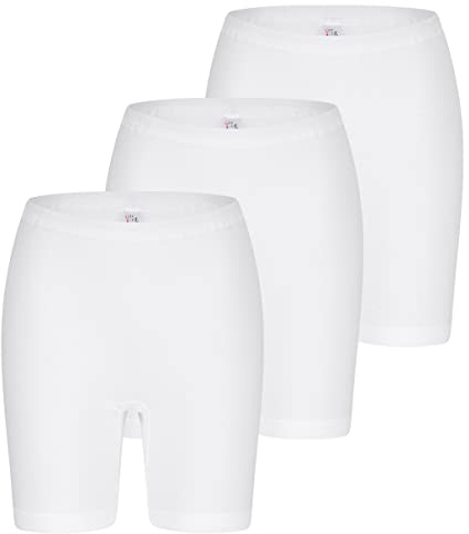 Nina von C. - 3er Pack Damen Langbeinschlüpfer - Serie Daily - Schlüpfer mit langem Bein - Slip mit Bein - 100 Baumwolle - Weiß - Gr. 40 bis 52