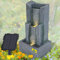 Fontaine de Jardin Solaire, Fontaine décorative, Fontaine d'intérieur avec lumière LED et Batterie Li-ION, Cascade d'eau pour Jardin, étang de Jardin, terrasse (Stein-Kaskade) à 3 Niveaux
