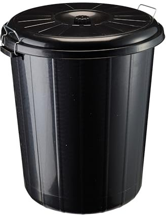 Poubelle de rue avec couvercle. Capacité 85L, Système de verrouillage, Poubelle grande contenance, Idéal pour les déchets extérieurs RONDO ROSSIGNOL