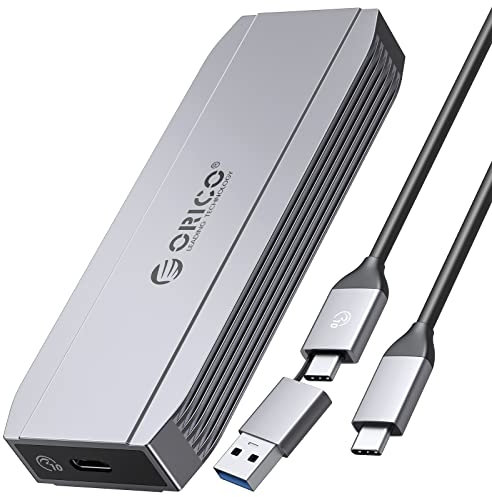 ORICO M.2 NVMe SSD Enclosure, 10 Gbps USB3.1 USB-C Tool-free Aluminum Adapter for M.2 PCIe NVMe M-Key 2230/2242/2260/2280 SSD, Thunderbolt 3 Compatible, External M.2 Enclosure with UASP Trim SMART