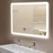 YOURLITE Badspiegel mit Beleuchtung LED 80x60cm, Badezimmerspiegel mit Touch Schalter, Einstellbare Helligkeit, mit Uhr und Temperaturanzeige, Beschlagfrei, Ip44