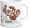 TRIOSK Tasse Eichhörnchen mit Kaffee Spruch lustig Kaffee Läuft Geschenk für Arbeit Büro Kollegen Frauen Männer Kaffeeliebhaber Weiß, Keramik 300ml