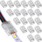 RUNCCI-YUN 20 Stück LED Strip Connector 5 polig 10mm, LED lötfrei Streifenverbinder,5Pin Verbindungskabel Verbinder, für 10mm Breite SMD 5050 RGBW LED Strip 5V 12V 24V(transparent)