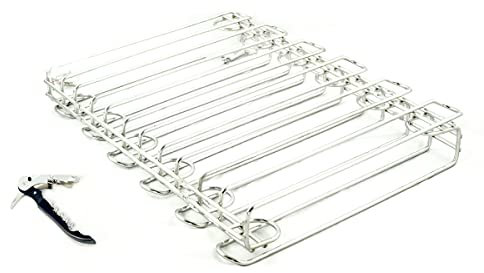 Hostelnovo - Pack de 2 Colgadores de Copas para Techo y Pared - Soporte para Copas de Vino Colgante Ideal para Bar o Restaurante de Acero Inoxidable 18/8