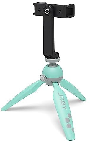 JOBY HandyPod 2 Kit, Table Top Tripod with GripTight 360 Phone Mount and Pin Joint Mount, Phone Tripod for Smartphones, Action Cam and Mirrorless Cameras or Devices up to 1.0Kg (2.2lbs), Teal