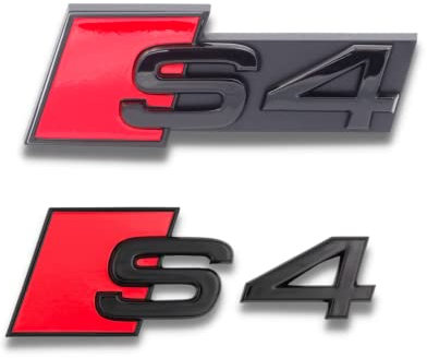 Original Audi Schriftzug - für S4 und weitere Audi Modelle, Schwarz, Tuning Exclusive Black Edition, Schriftzug-Set für Heckklappe & Kühlergrill, Mehrere Audi Modelle, Schriftzugpaket, Selbstklebend
