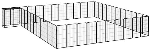 vidaXL 46-TLG. Hundelaufstall Schwarz 50x100cm Stahl Pulverbeschichtet