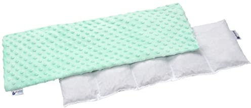 Medi Partners Kirschkernkissen 60x20cm 800g Minky 5 kammern Körnerkissen groß Öko Natur Wärmekissen Kältetherapie abnehmbarer Bezug (Minze)