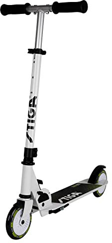 STIGA STR Kick Scooter Track 120-S Stability System - Tretroller für Erwachsene und Kinder ab 5 Jahre - City-Roller bis zu 100kg - Klappbar & Höhenverstellbar mit 120mm Räder - Weiss/Limegrün