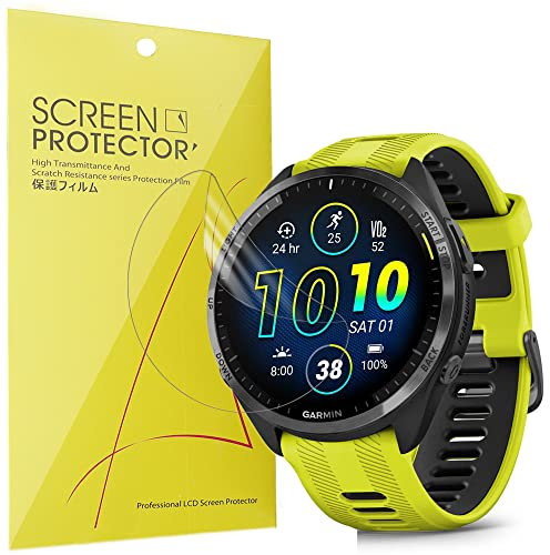 Blueshaweu Protector de pantalla compatible con Garmin Forerunner 965, paquete de 6 unidades, película transparente de TPU de cobertura completa, compatible con Garmin Forerunner 965 Smartwatch