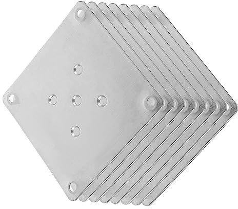 KONTONTY 8pcs Furniture Leg Flat Mounting Plates for Sofa and Couch Easy Diy Mounting Plates for Furniture Legs