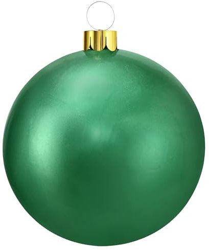 XXL-Weihnachtskugeln Christbaumkugeln für den Außenbereich, frostsicher und wetterfest (Kugel aufblasbar Ø 65 cm - 1 Stück, Grün)