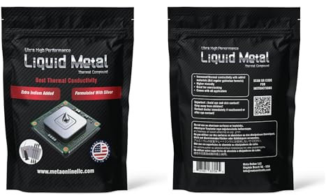 Liquid Metal Thermal Paste 5 Gram Pack - 130 W/m'K - Highest Thermal Conductivity - Made in USA -PS5, CPU, GPU, Laptop - 5 Grams Eco Package - Ready to Apply Liquid Metal for PS5