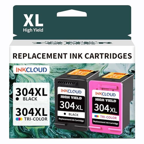 INKCLOUD 304 XL Multipack Kompatibel mit HP 304 Druckerpatronen Schwarz und Farbe für HP Envy 5030 5010 5020 5000 5032 für HP DeskJet 3750 3760 2620 3720 2630 2622 3762 3735