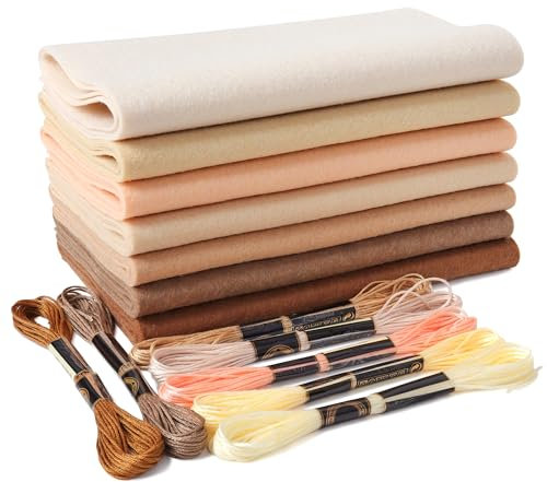 ZAIONE Soft Felt Fabric Sheets: 7Pcs 20x90cm Skin Tones Assorted Felt Sheets Crafts
