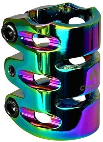 F26 Chilli Pro Scooter Stunt-Scooter I Pearl I Base I Rocky I Reaper I Tret I Roller I für Lenker mit Klemmschlitz I Klemme I Bar Clamp (Pearl Rainbow Neochrome, 31,8)