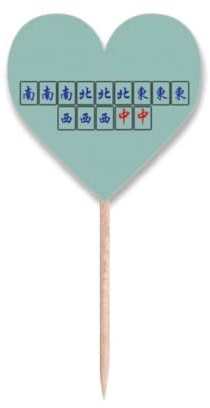 Grand Four Happiness Mahjong Tiles - Palillos de dientes con diseño de corazón