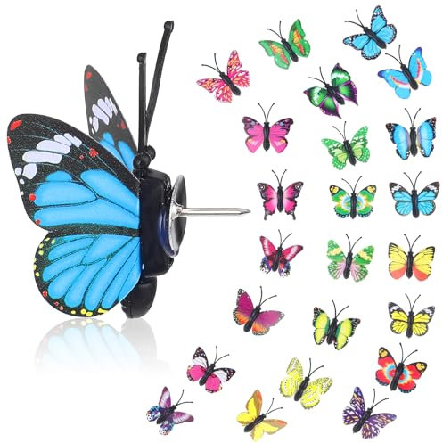 30 Stück Reißzwecken Schmetterling Reißnägel Bunte Simulierte Schmetterlings Pinnnadeln Heftzwecken Metall Reißnägeln Reißnägel für Fotos Wand Karten Anschlagbrett Kork Bretter