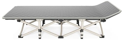 Campingbett mit Auflage zum Schlafen, Campingbett, Klappbett, 200 kg (max. Belastung), Bequeme Oxford-Schicht, strapazierfähig, mit Tragetasche,Grau,Embossed
