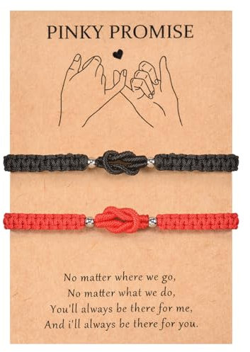 MANVEN Bracciali Coppia Regalo Coppia San Valentino Bracciale Filo Rosso del Destino Kabbalah Portafortuna Lui e Lei Amuleto Donne Fidanzata Fidanzato Amico Compleanno Anniversario Natale Rosso