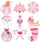 9 Pcs Pink Christmas Iron on Patches Cute Nutcracker Santa Claus Sew on Repair Embroidered Applique Merry Xmas Winter Holiday New Year Eve Seasonal DIY Crafts Gift for Costume Clothing Backpack Hat