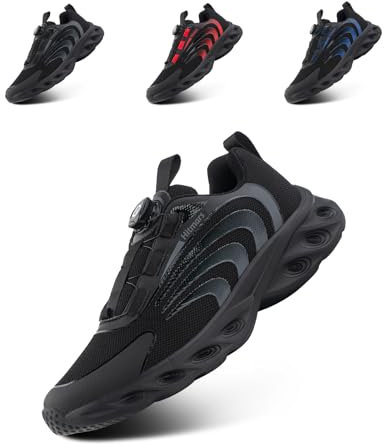 Hitmars Sneaker Herren Schuhe Laufschuhe Sportschuhe Turnschuhe Herren Leichte Atmungsaktiv Straßenlaufschuhe Joggingschuhe Fitnesss Outdoor Bequeme Schwarz EU46