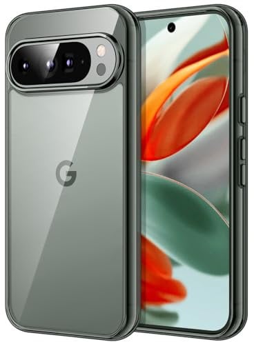 JETech Hülle für Google Pixel 9/9 Pro 2024, Nie Vergilbung Stoßfest Handyhülle, Anti-Kratzt Harte PC Rückseite Schutzhülle (Hazel)