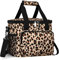 Fanigi Bolsa Térmica Mujer Porta Alimentos, Bolsa Para Comida Trabajo 15L, Mantiene Temperatura, Tela Oxford Estampado Leopardo, Isotérmica, Lunch Box, Lonchera, 30x23x23cm, Resistente, Leopard Print