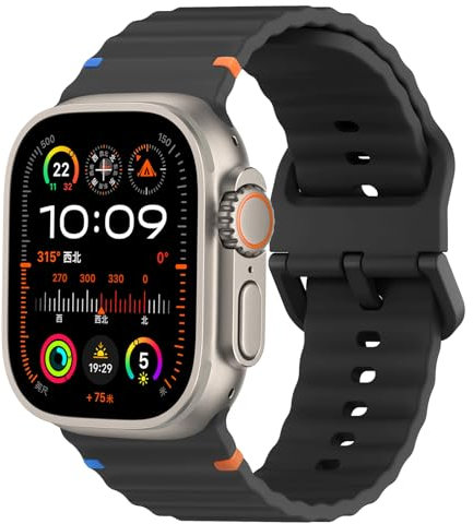 Sportarmband für Apple Watch Ultra 2/Ultra Armband 49mm 46mm 45mm 44mm 42mm 41mm 40mm 38mm iWatch Band für Herren Damen,Silikon Sport Apfelband Armbänder für Apple Watch Series 10 9 8 7 6 5 4 3 SE 2nd