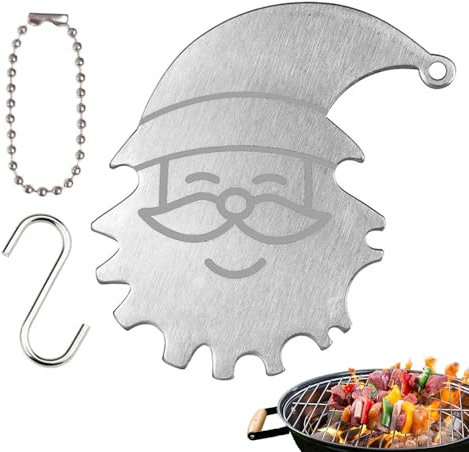 Rascador para barbacoa, herramienta para sartén, rasqueta para barbacoa en forma de Papá Noel, rascador para limpiar, herramientas de barbacoa, para una fácil limpieza